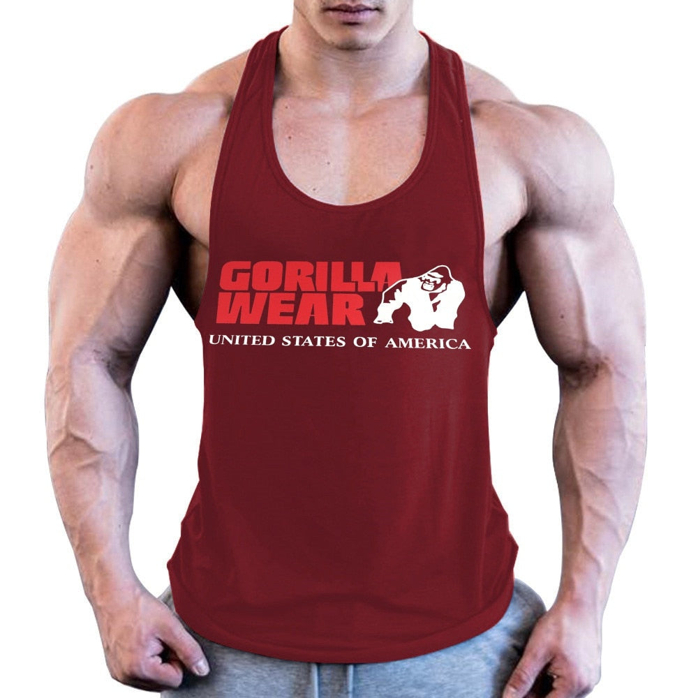 Mens Fitness Sports Vest GYM Sweat-Absorbing And Wide Shoulder
