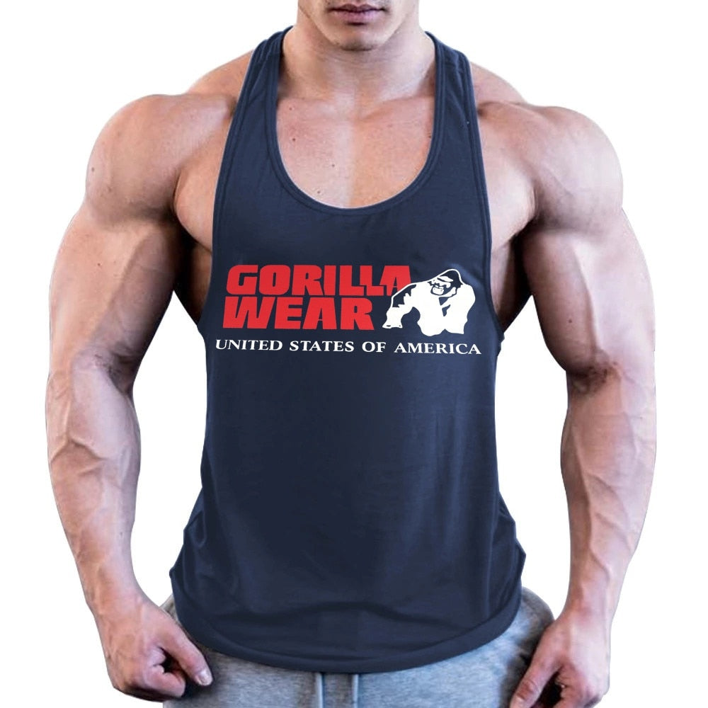 Mens Fitness Sports Vest GYM Sweat-Absorbing And Wide Shoulder