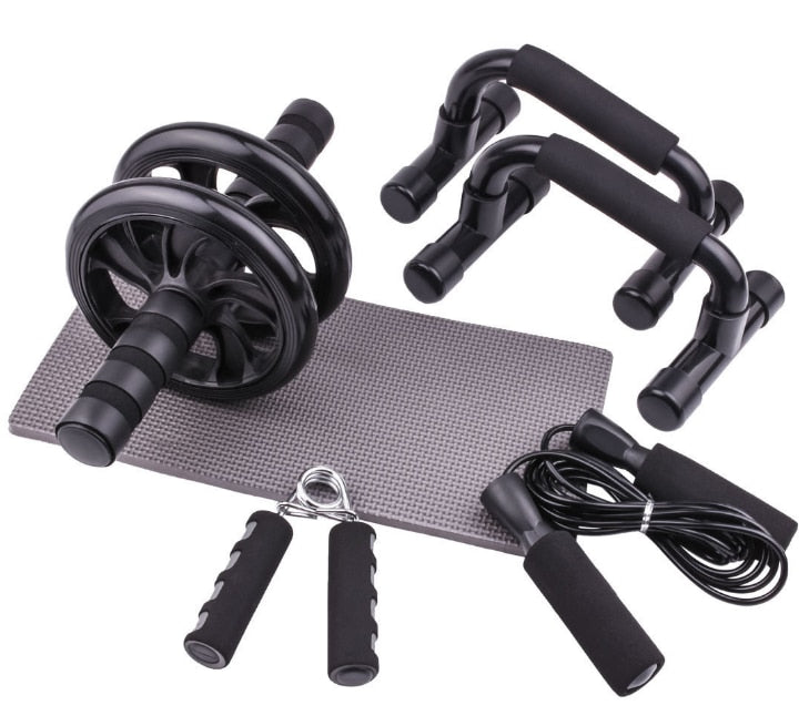 AB Power Wheels Roller Machine & 2 Push-up Hand Bars