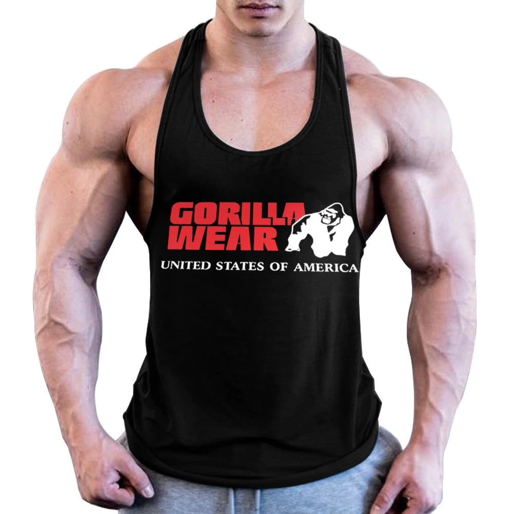 Mens Fitness Sports Vest GYM Sweat-Absorbing And Wide Shoulder