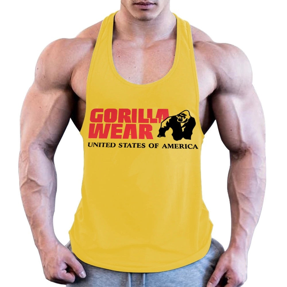 Mens Fitness Sports Vest GYM Sweat-Absorbing And Wide Shoulder