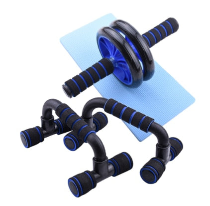 AB Power Wheels Roller Machine & 2 Push-up Hand Bars