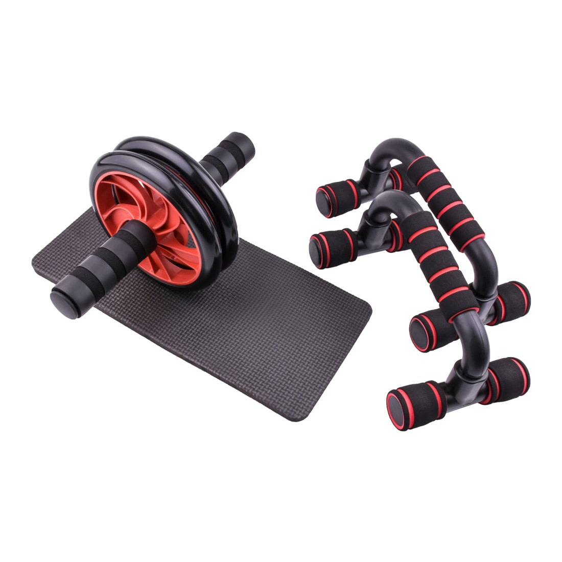 AB Power Wheels Roller Machine & 2 Push-up Hand Bars