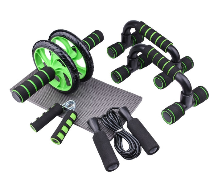AB Power Wheels Roller Machine & 2 Push-up Hand Bars