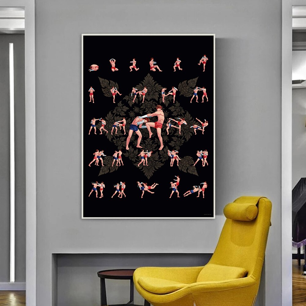 Martial Arts Motivational Poster Canvas Painting