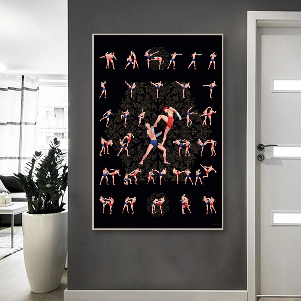 Martial Arts Motivational Poster Canvas Painting