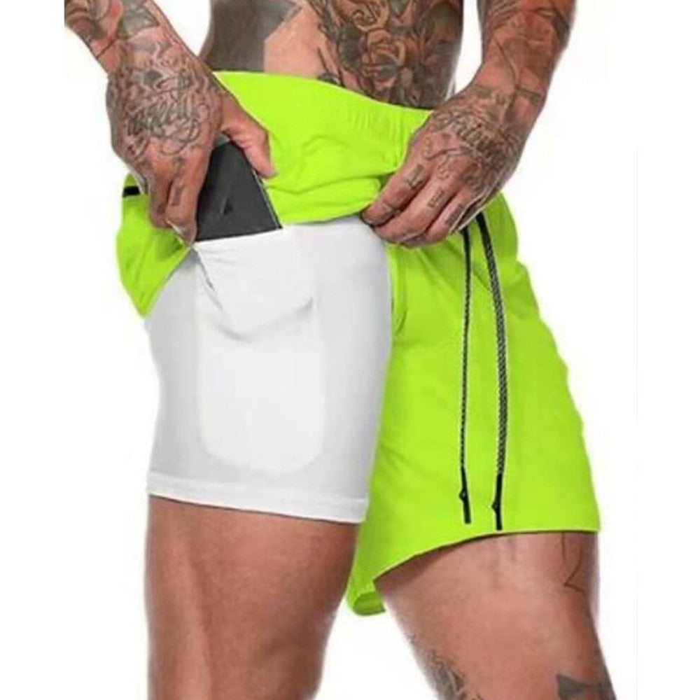 Men 2 in 1 Running Shorts