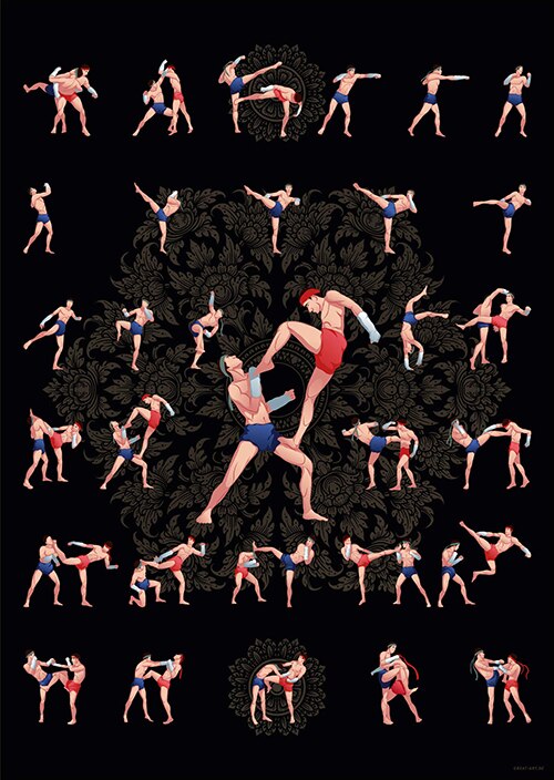 Martial Arts Motivational Poster Canvas Painting