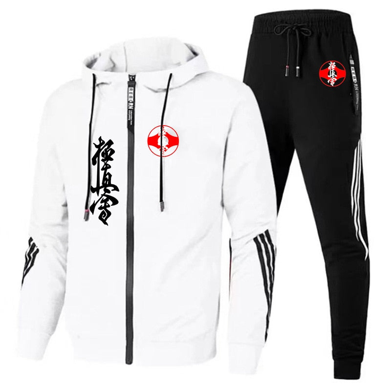 Kyokushin Karate 2022 Men's New Tracksuits Zipper Two Pieces Set