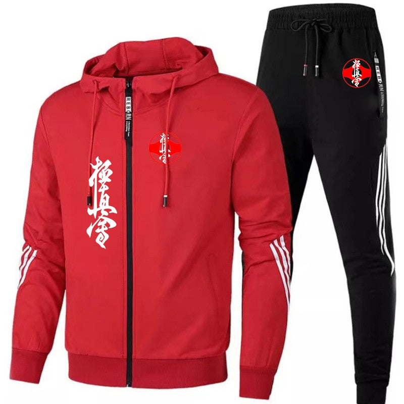 Kyokushin Karate 2022 Men's New Tracksuits Zipper Two Pieces Set