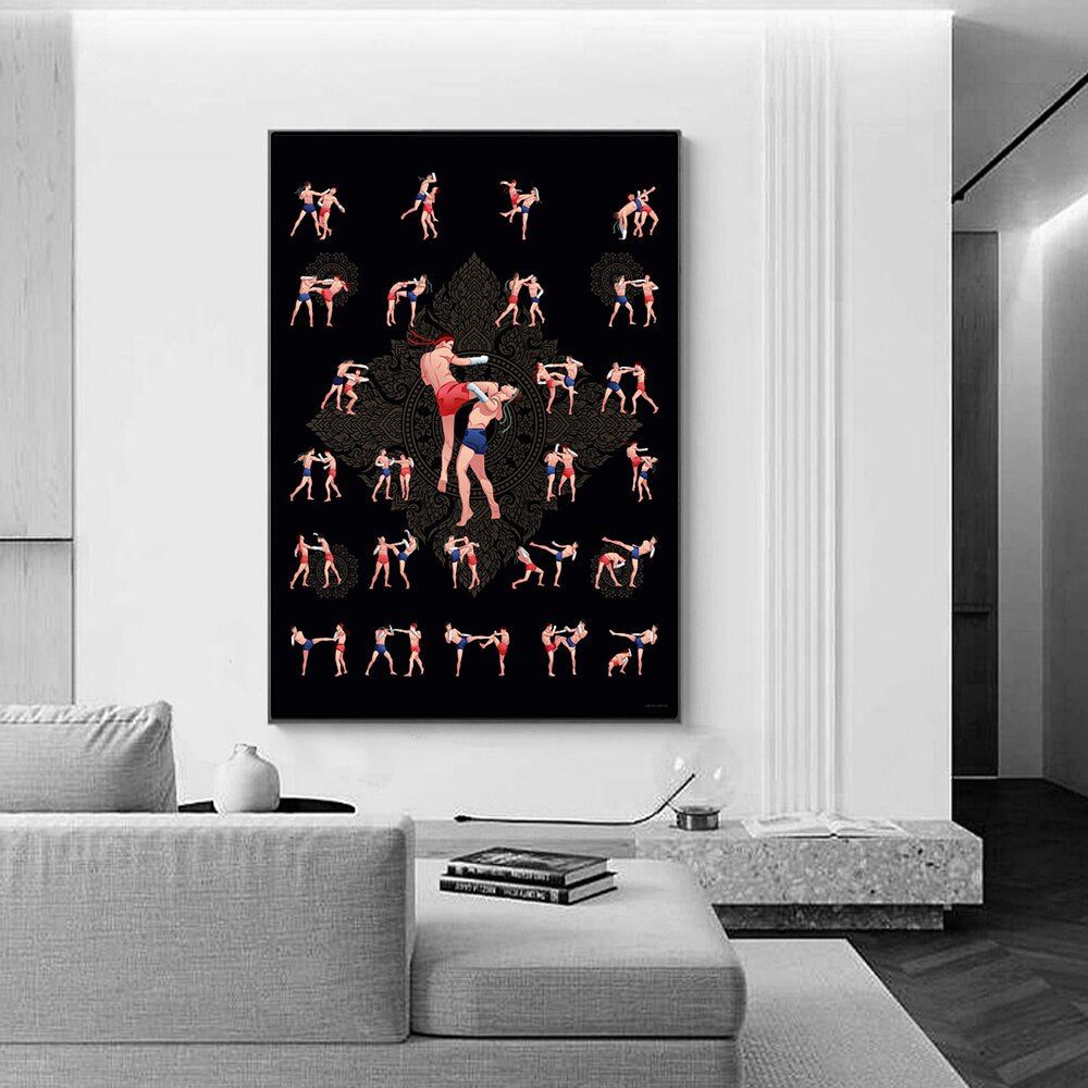 Martial Arts Motivational Poster Canvas Painting