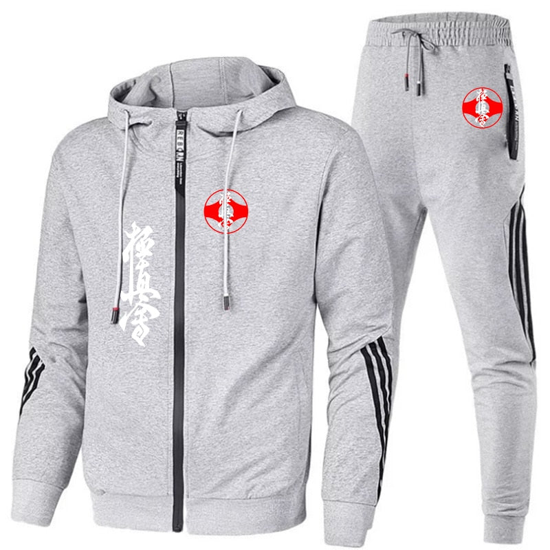 Kyokushin Karate 2022 Men's New Tracksuits Zipper Two Pieces Set