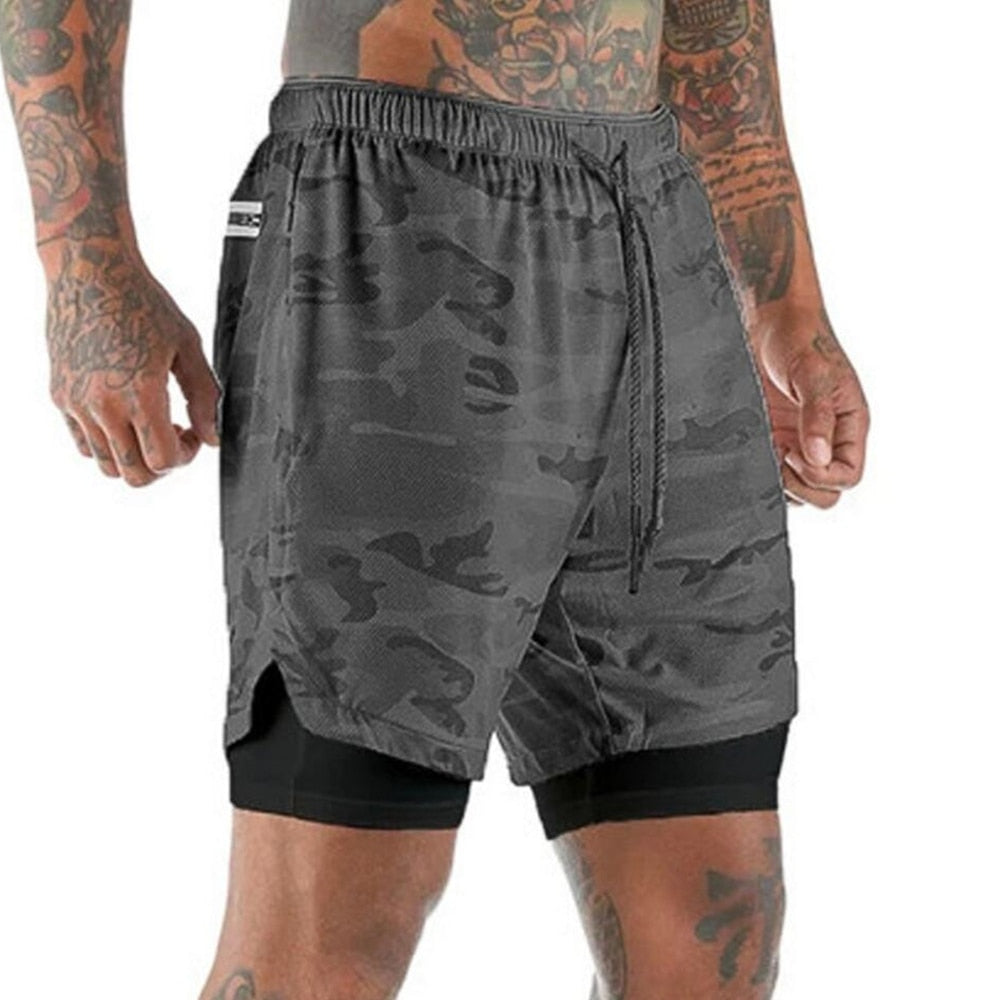 Men 2 in 1 Running Shorts