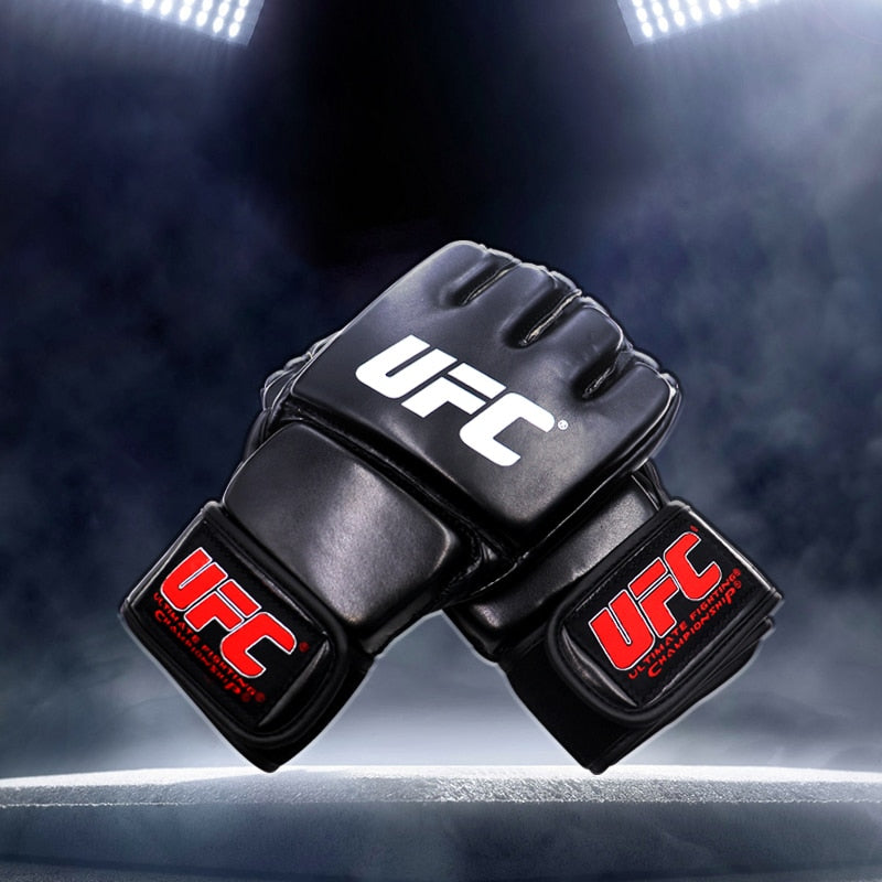 UFC Half Finger Boxing PU Leather Gloves