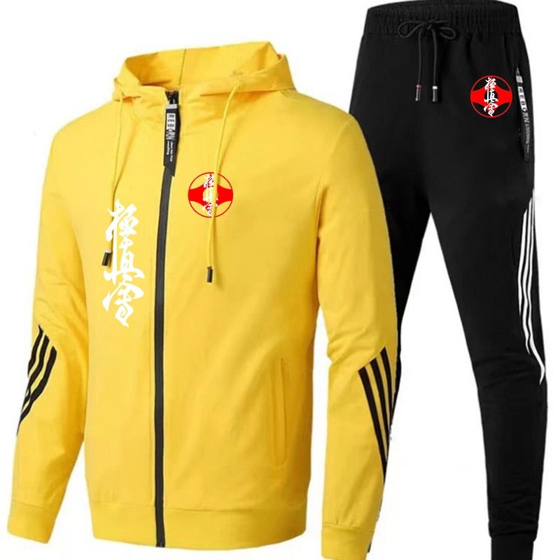 Kyokushin Karate 2022 Men's New Tracksuits Zipper Two Pieces Set