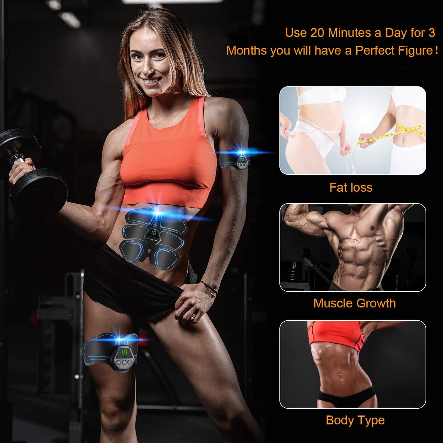 EMS Abdominal Muscle Trainer Abdominal, Leg and Arm Toning