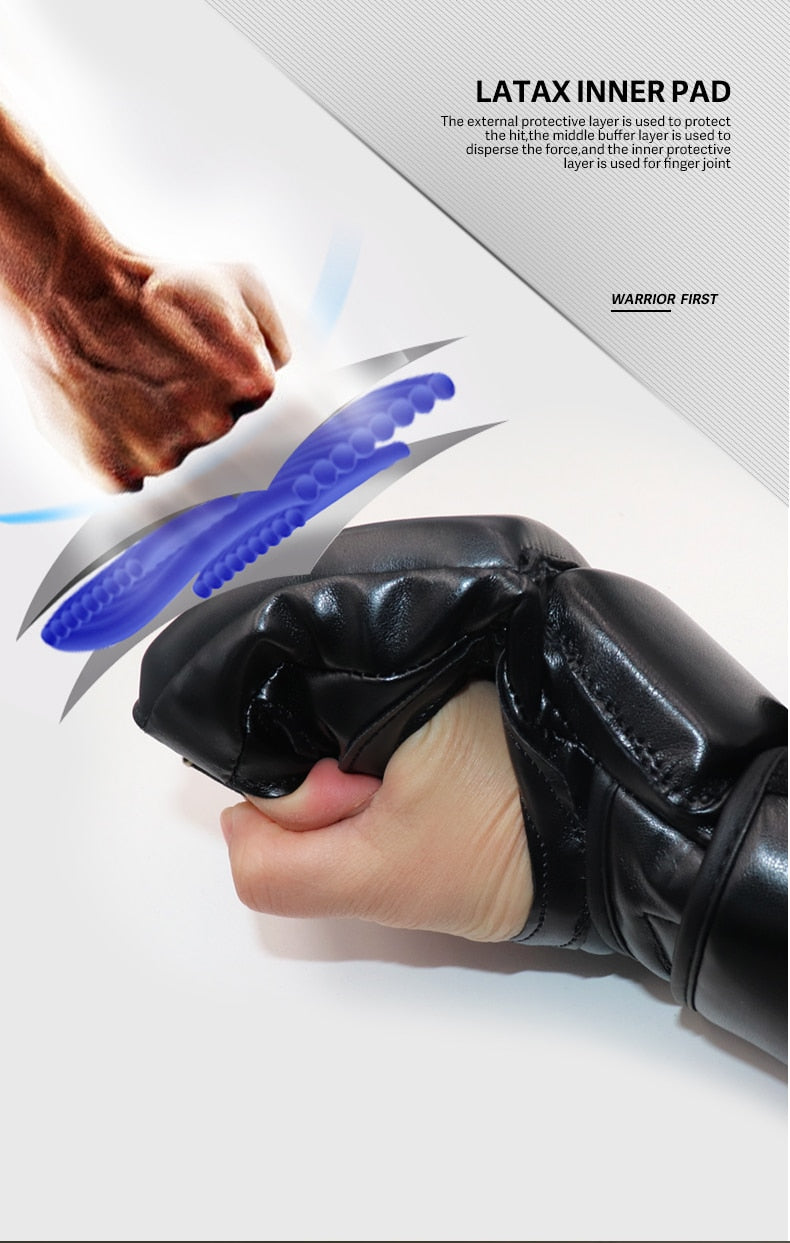 UFC Half Finger Boxing PU Leather Gloves