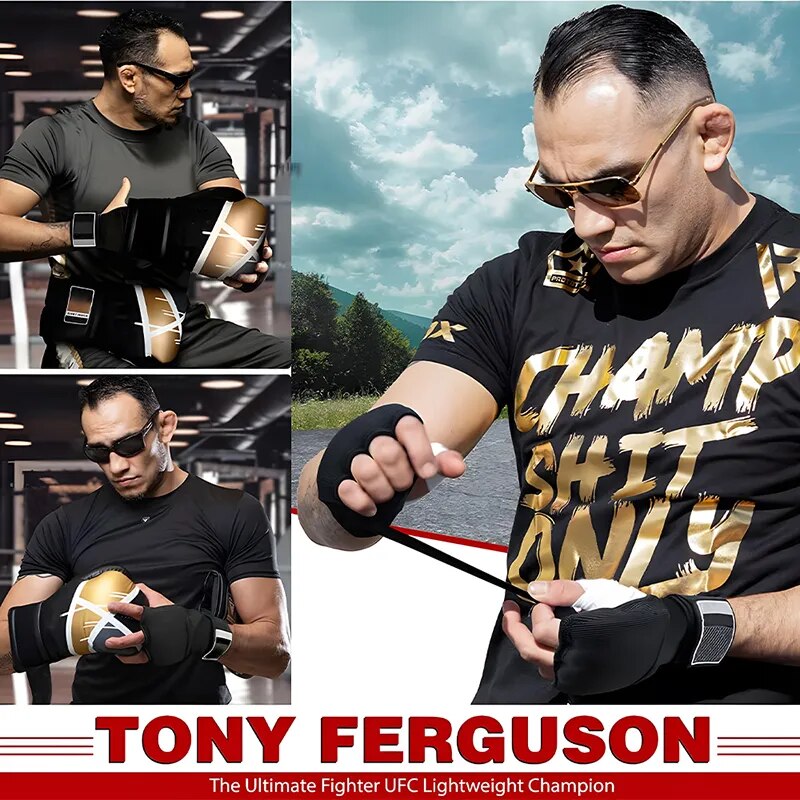 Hand Wrap Inner Half Finger Gel Fighting Gloves