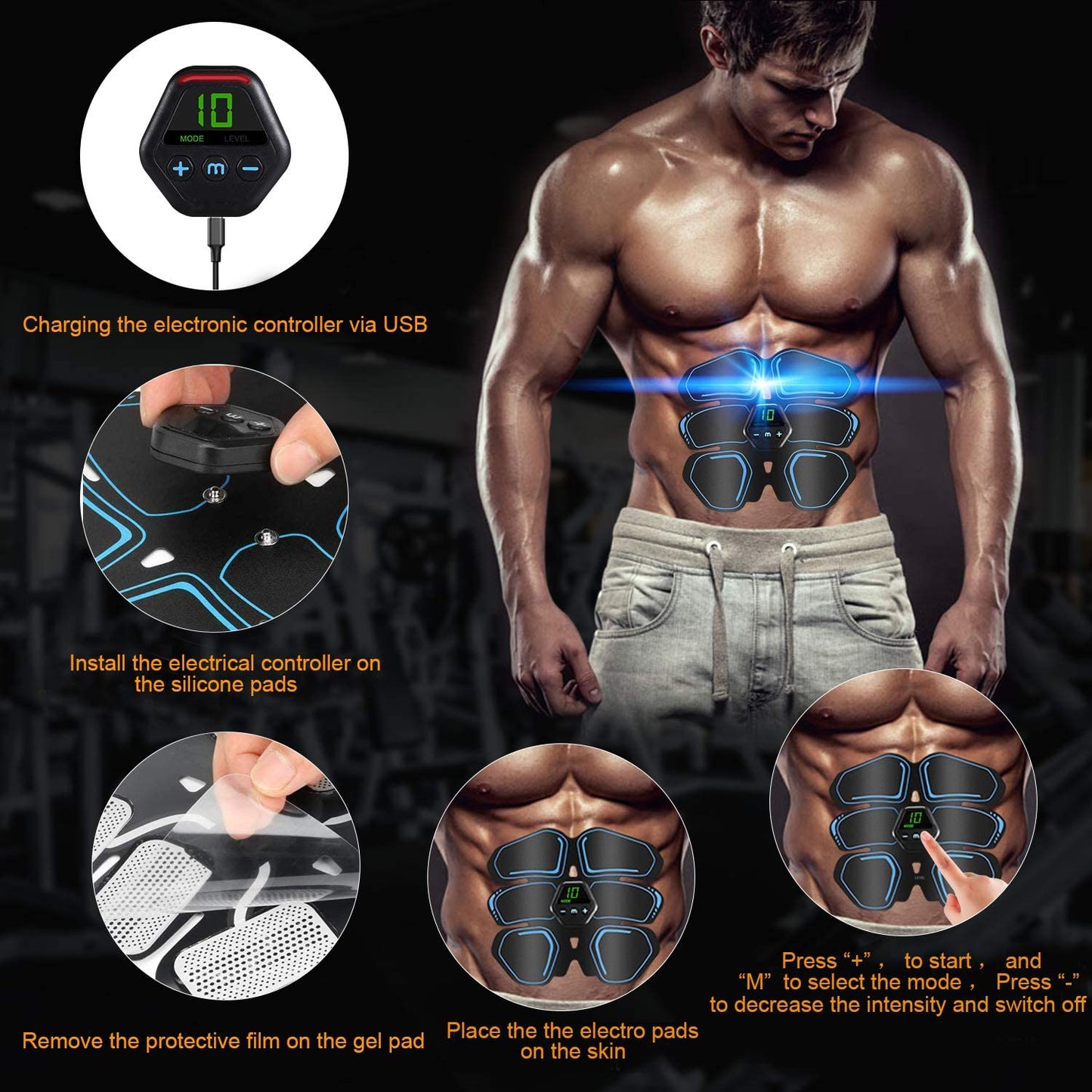 EMS Abdominal Muscle Trainer Abdominal, Leg and Arm Toning