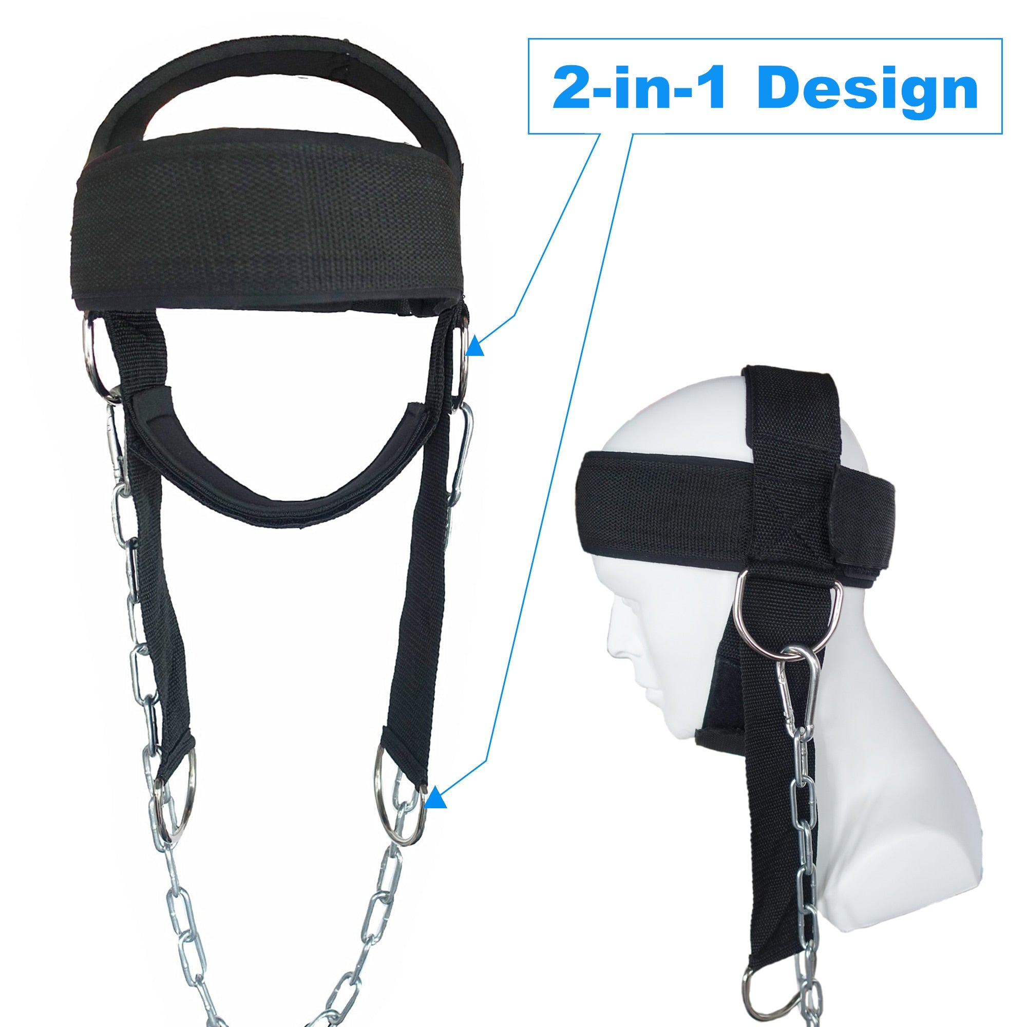 Head Rope Set Head Neck Lifting Strap with Chain Adjustable Head Harness – KOMBAT-KING